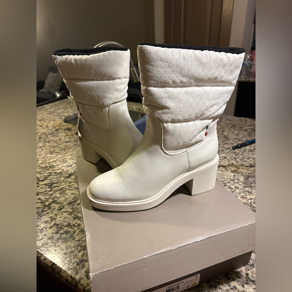 Franco Sarto Women's L-Snow Mid Calf Boots White - Picture 4 of 11